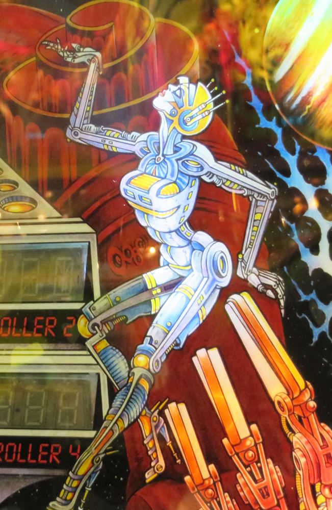 I can't deal with robots with tits. I just can't. There's an awful one that I've shuddered at for years, but Googling "sexy robot pinball" is as far as I'm willing to go down that rabbithole. I'll take a picture next time I'm at Shorty's. Robots with tits, no no no.
