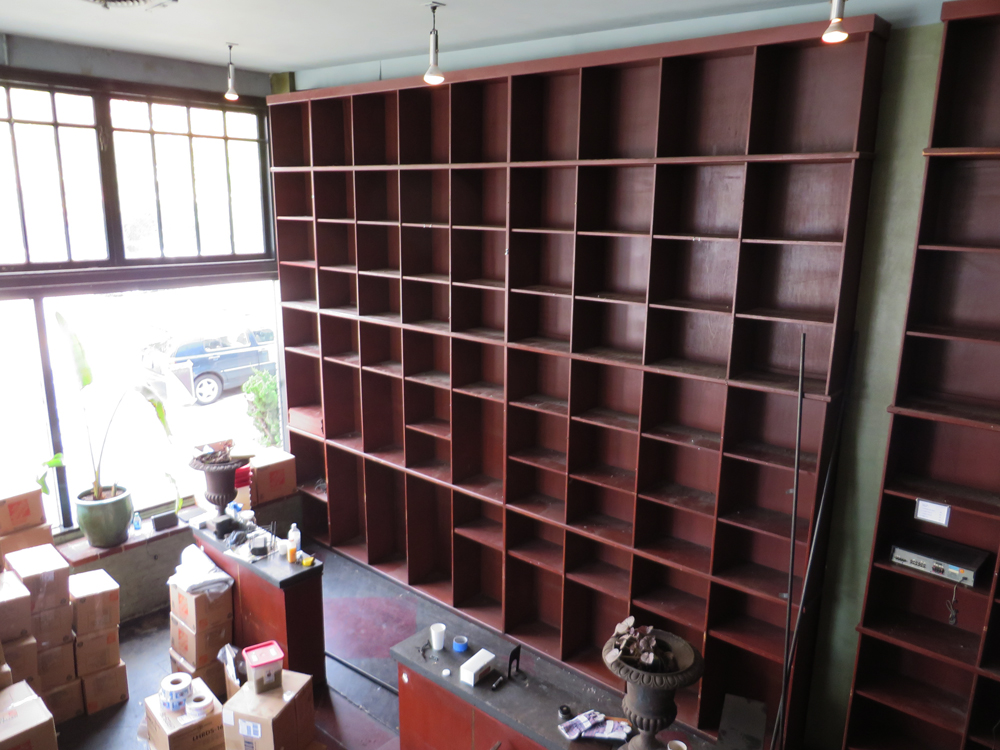 old empty bauhaus shelves