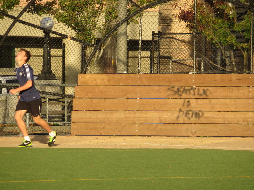 Seattle Is Dead, spraypainted at Bobby Morris Field