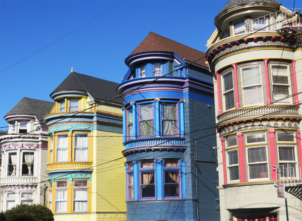 colorful houses off haight street in san francisco