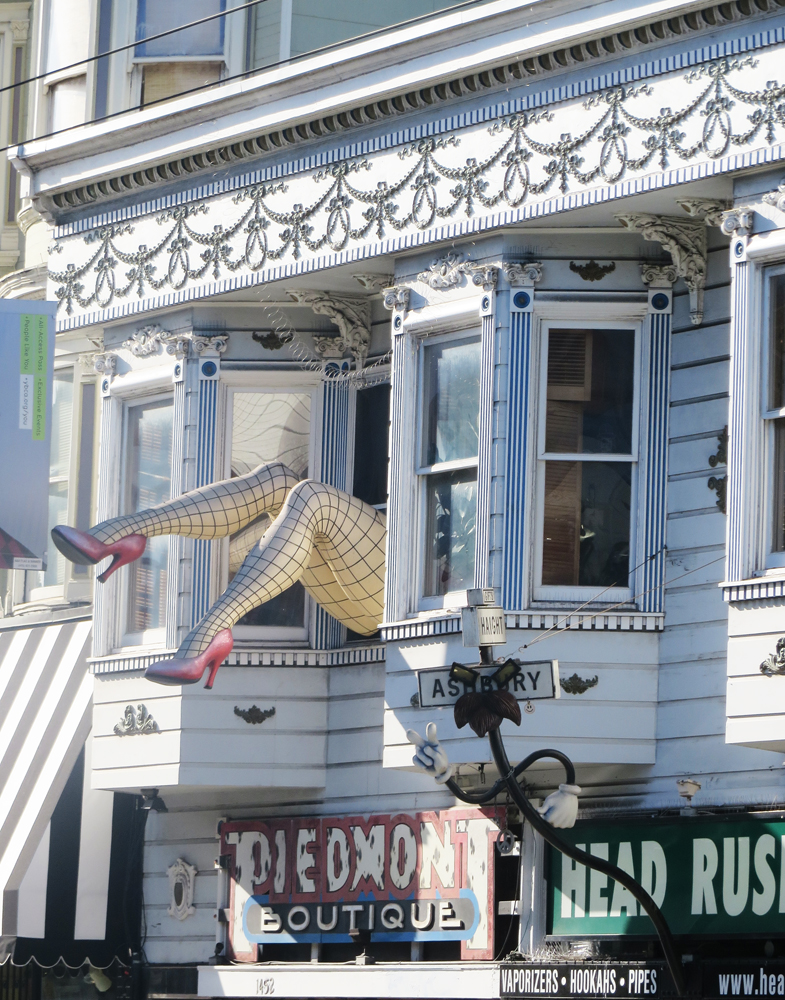 fishnet legs on haight street in san francisco