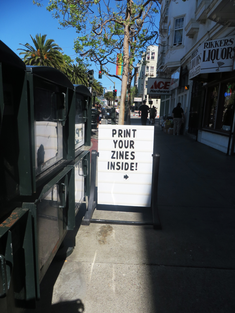 zines copy shop sign san francisco