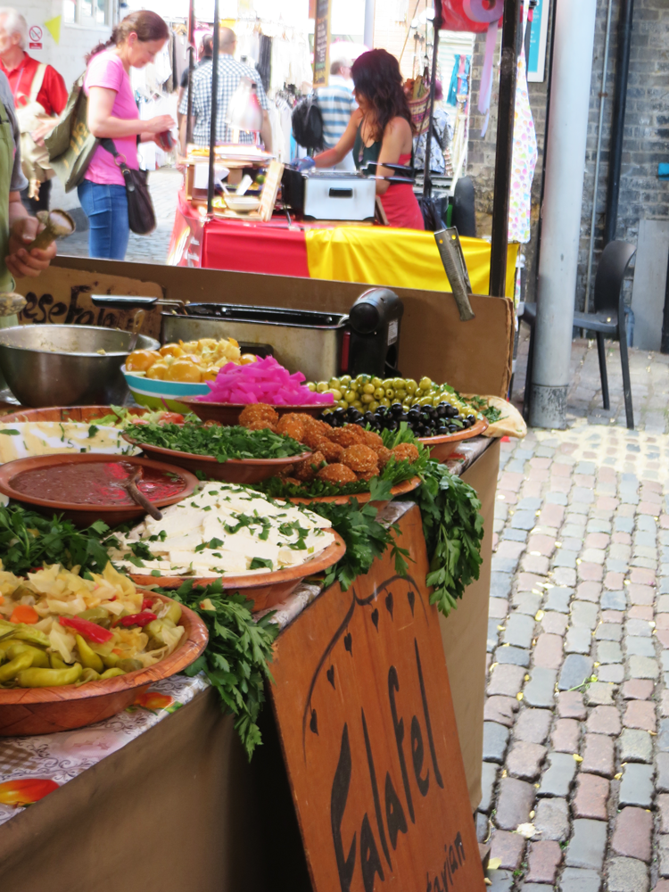 A beautiful falafel stand at Camden Market