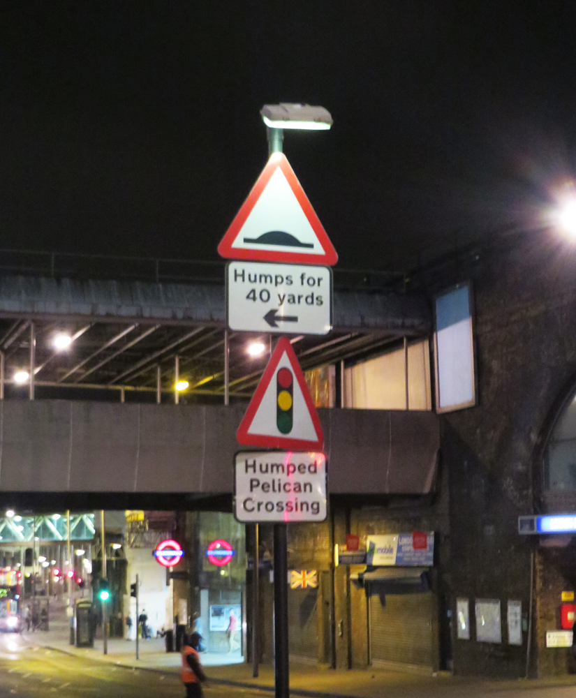 hump signs, London