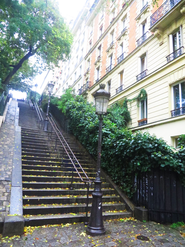 One of so many long, beautiful staircases in Montmartre