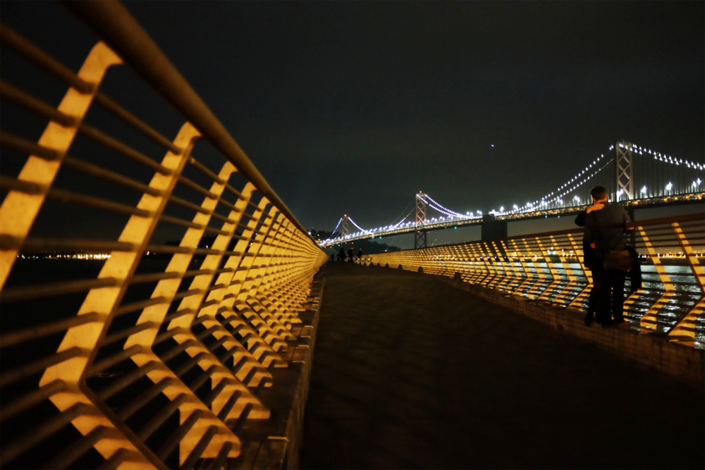 Pier 14 and the Bay Bridge