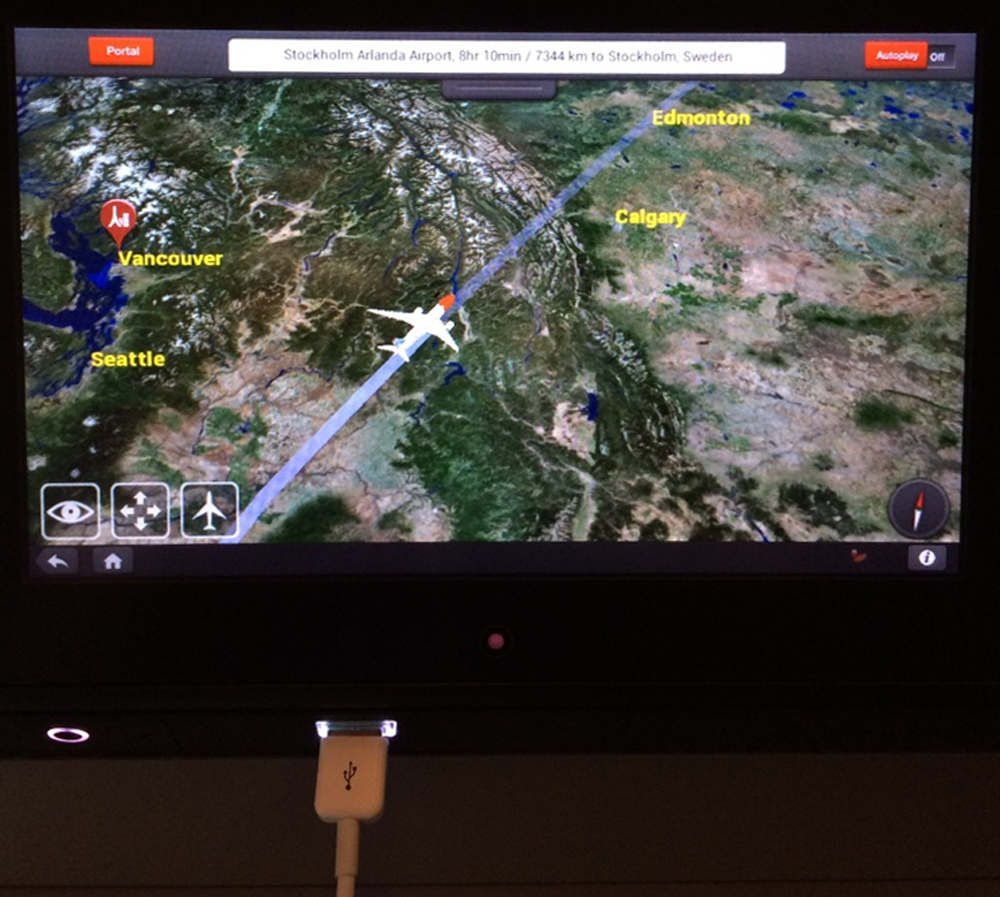 Norwegian Air progress map, with bonus USB