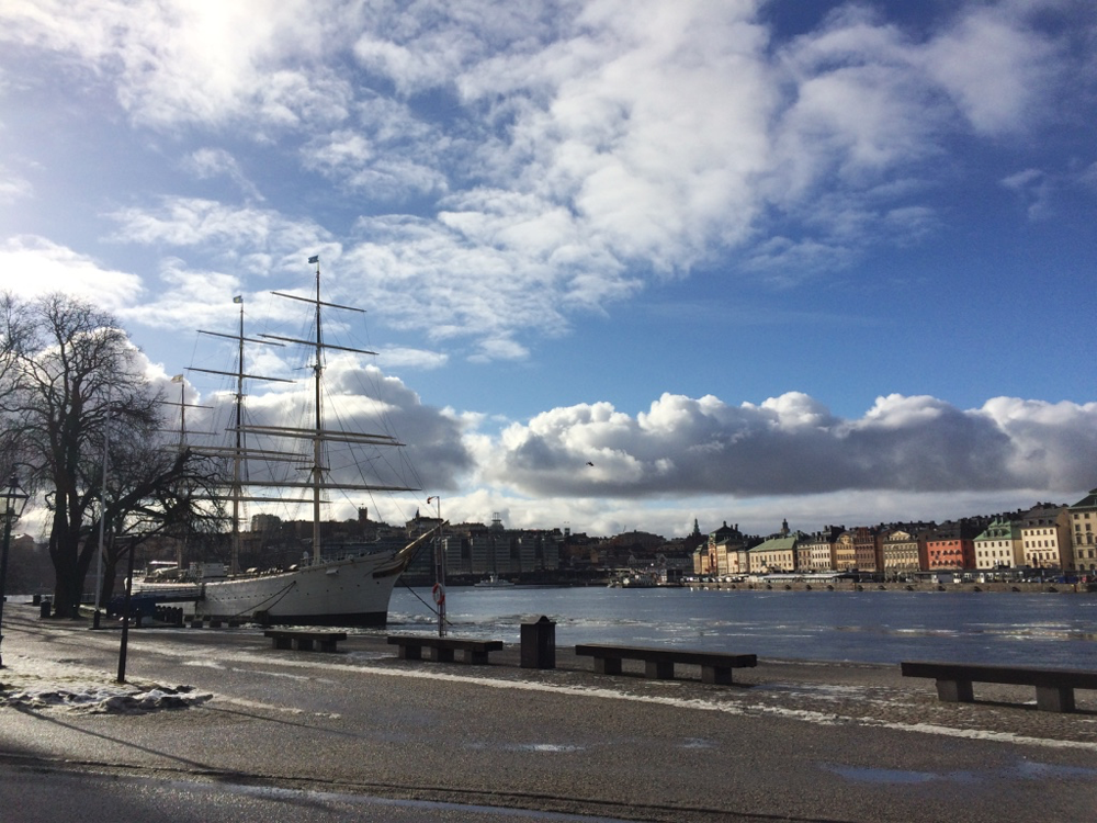 Af Chapman hostel, a boat on Stockholm Harbor