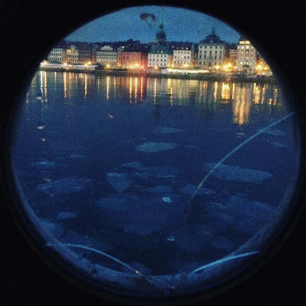 Stockholm at dawn through an Af Chapman porthole