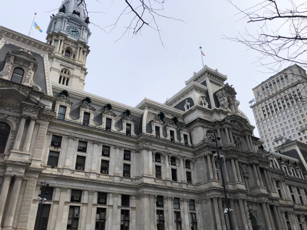 Philadelphia's City Hall on a cloudy day